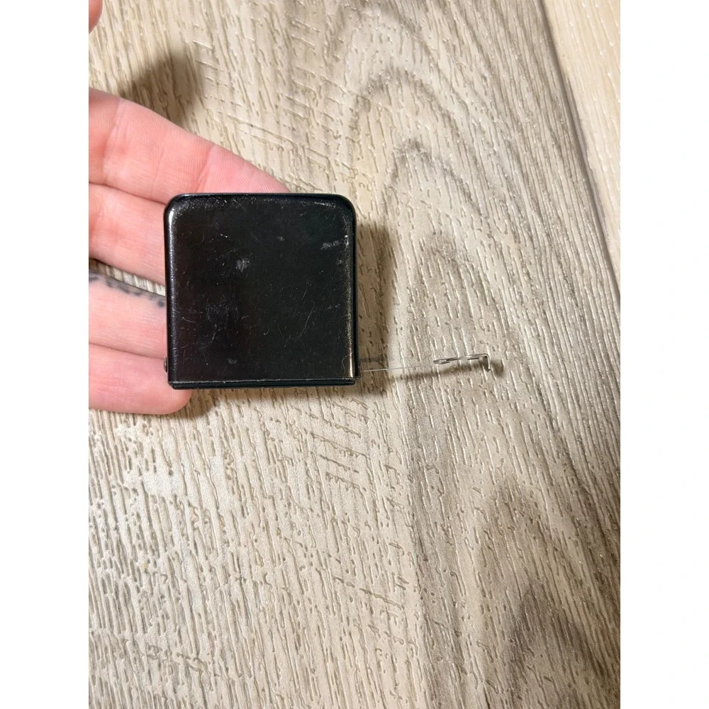 Vintage Dalsew Inc Black Retractable Pocket Tape Measure Sewing Tool Advertising